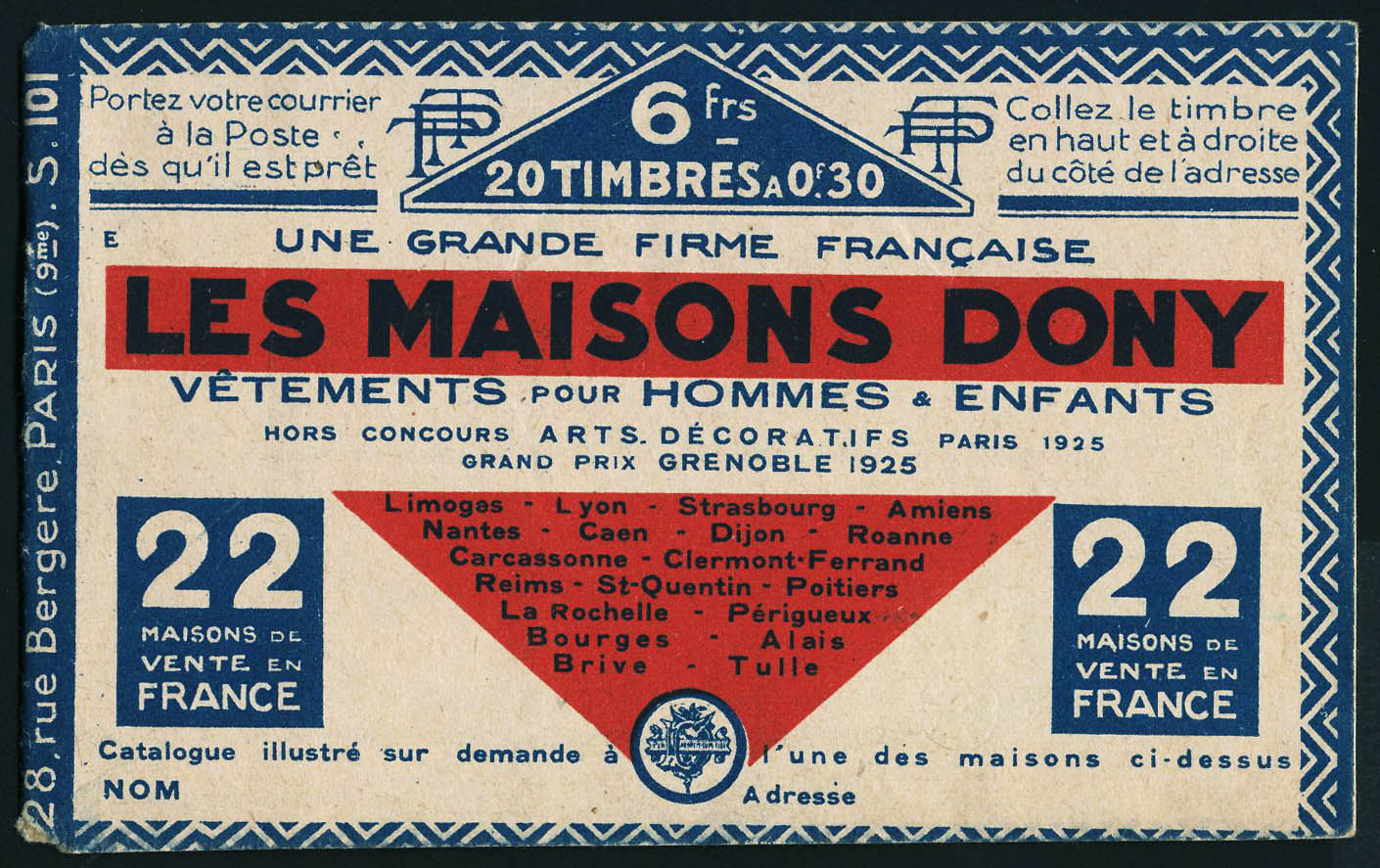 Lot 1190 - France carnets -  Francois Feldman F.C.N.P François FELDMAN sale #122