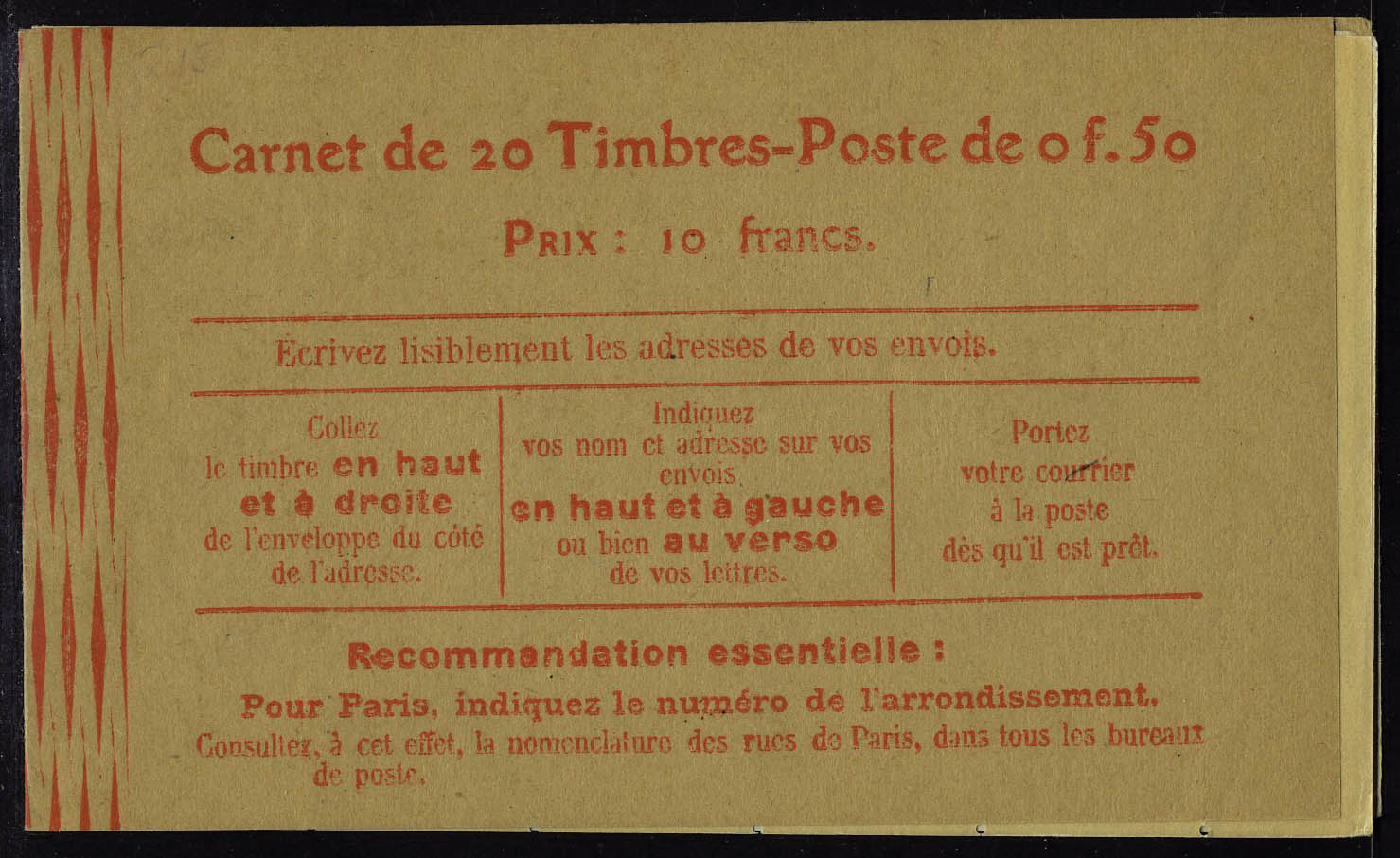Lot 1199 - France carnets -  Francois Feldman F.C.N.P François FELDMAN sale #122