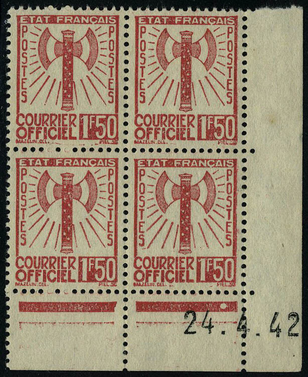 Lot 1294 - France timbres de service - Francois Feldman F.C.N.P François FELDMAN sale #122 Lot 1294 - France timbres de service - Francois Feldman F.C.N.P François FELDMAN sale #122