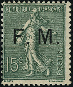 Lot 1374 - France timbres de franchise - Francois Feldman F.C.N.P François FELDMAN sale #122 Lot 1374 - France timbres de franchise - Francois Feldman F.C.N.P François FELDMAN sale #122