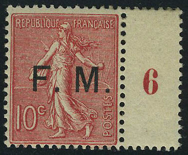 Lot 1378 - France timbres de franchise - Francois Feldman F.C.N.P François FELDMAN sale #122 Lot 1378 - France timbres de franchise - Francois Feldman F.C.N.P François FELDMAN sale #122