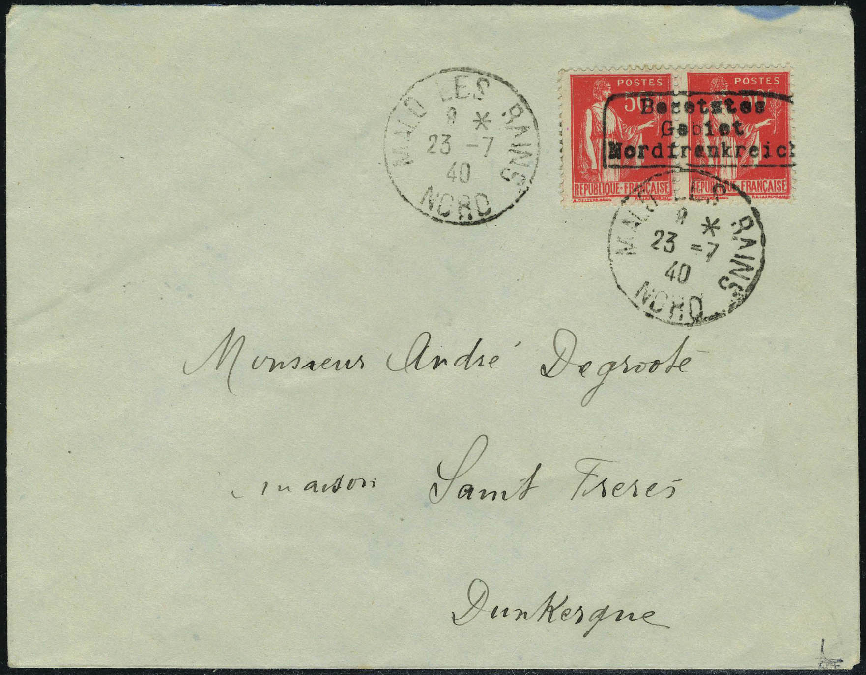 Lot 1389 - France timbres de guerre - Francois Feldman F.C.N.P François FELDMAN sale #122 Lot 1389 - France timbres de guerre - Francois Feldman F.C.N.P François FELDMAN sale #122