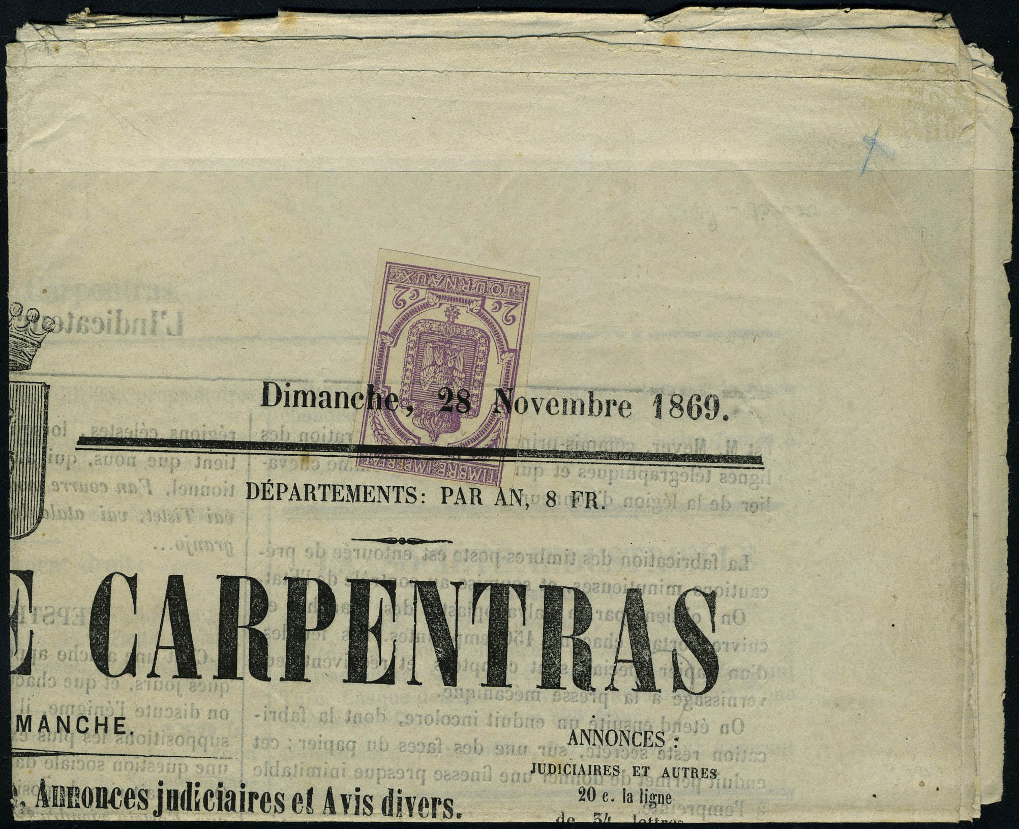 Lot 1422 - France timbres pour journaux -  Francois Feldman F.C.N.P François FELDMAN sale #122