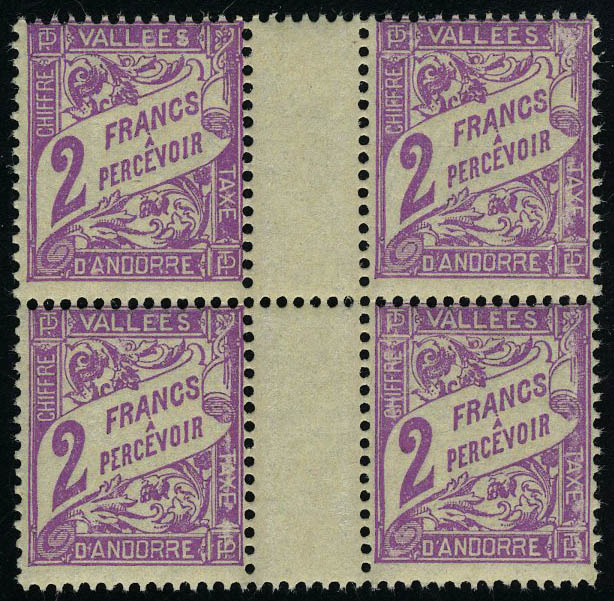 Lot 1683 - andorre timbres-taxe - Francois Feldman F.C.N.P François FELDMAN sale #122 Lot 1683 - andorre timbres-taxe - Francois Feldman F.C.N.P François FELDMAN sale #122