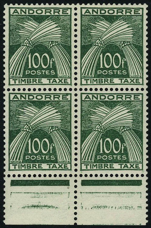 Lot 1686 - andorre timbres-taxe - Francois Feldman F.C.N.P François FELDMAN sale #122 Lot 1686 - andorre timbres-taxe - Francois Feldman F.C.N.P François FELDMAN sale #122