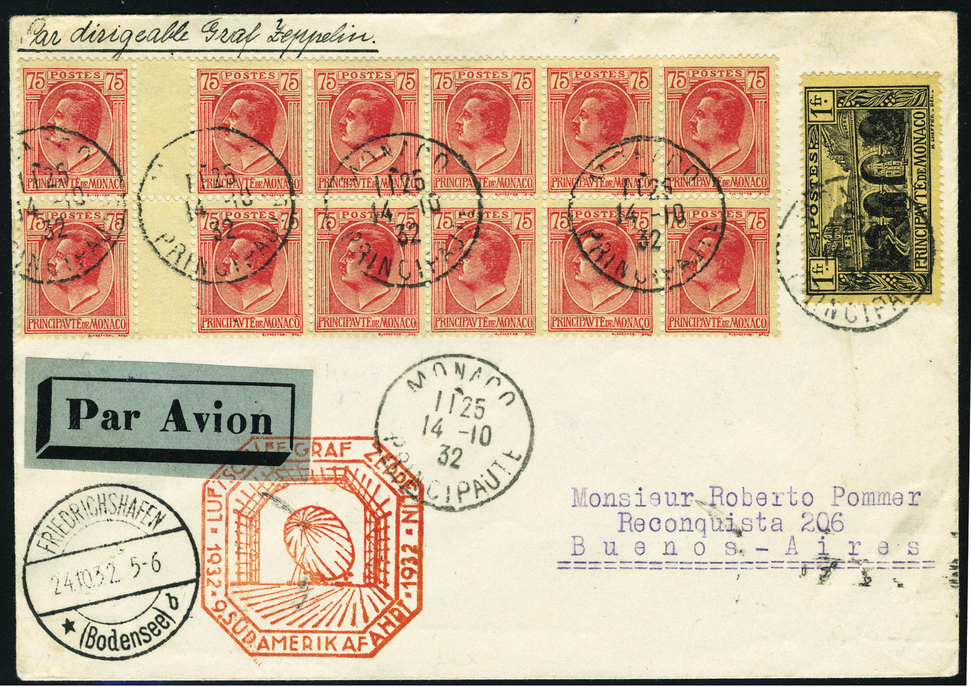 Lot 1755 - Monaco poste aerienne - Francois Feldman F.C.N.P François FELDMAN sale #122 Lot 1755 - Monaco poste aerienne - Francois Feldman F.C.N.P François FELDMAN sale #122