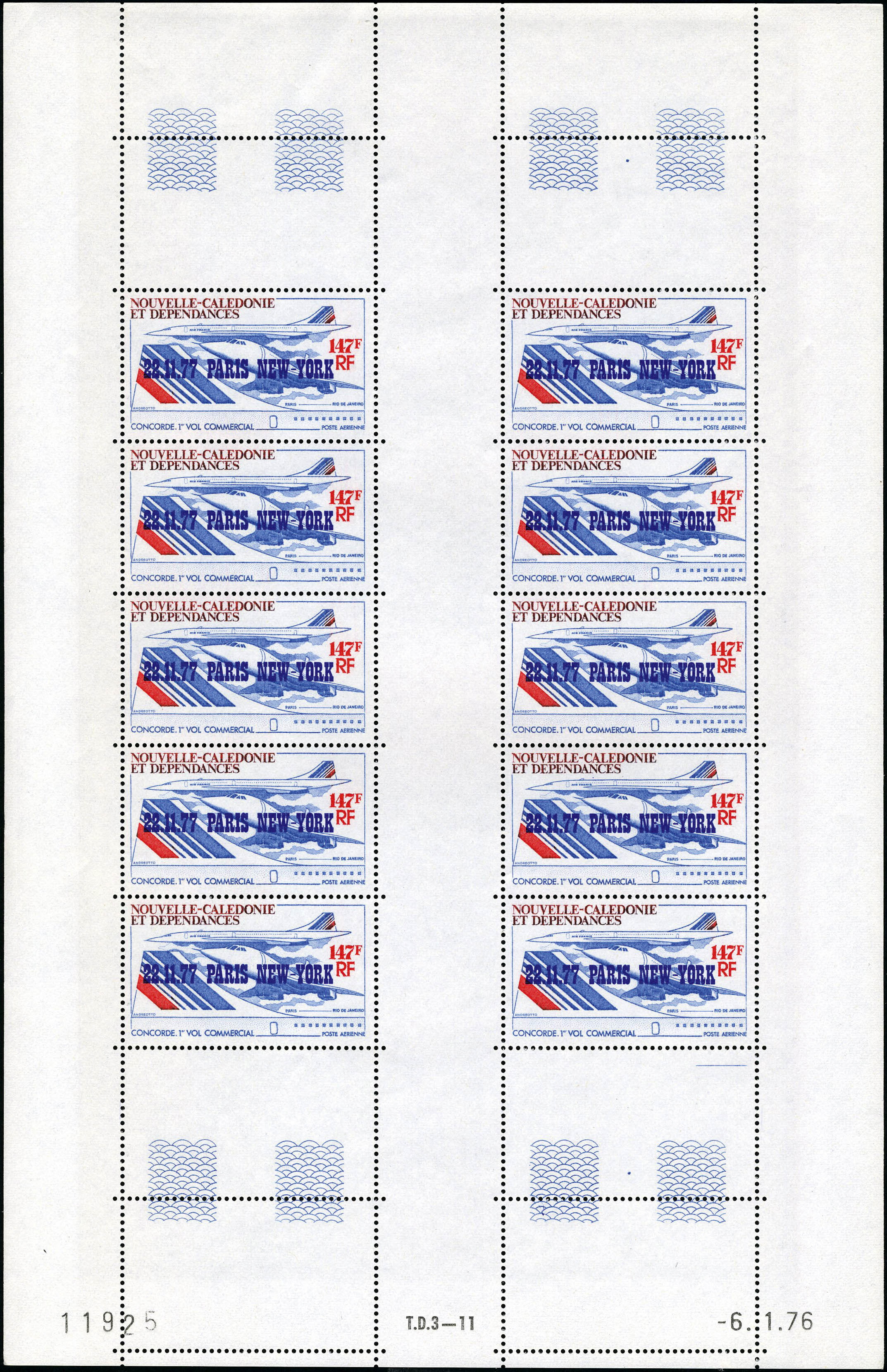 Lot 2439 - nouvelle caledonie poste aerienne -  Francois Feldman F.C.N.P François FELDMAN sale #122