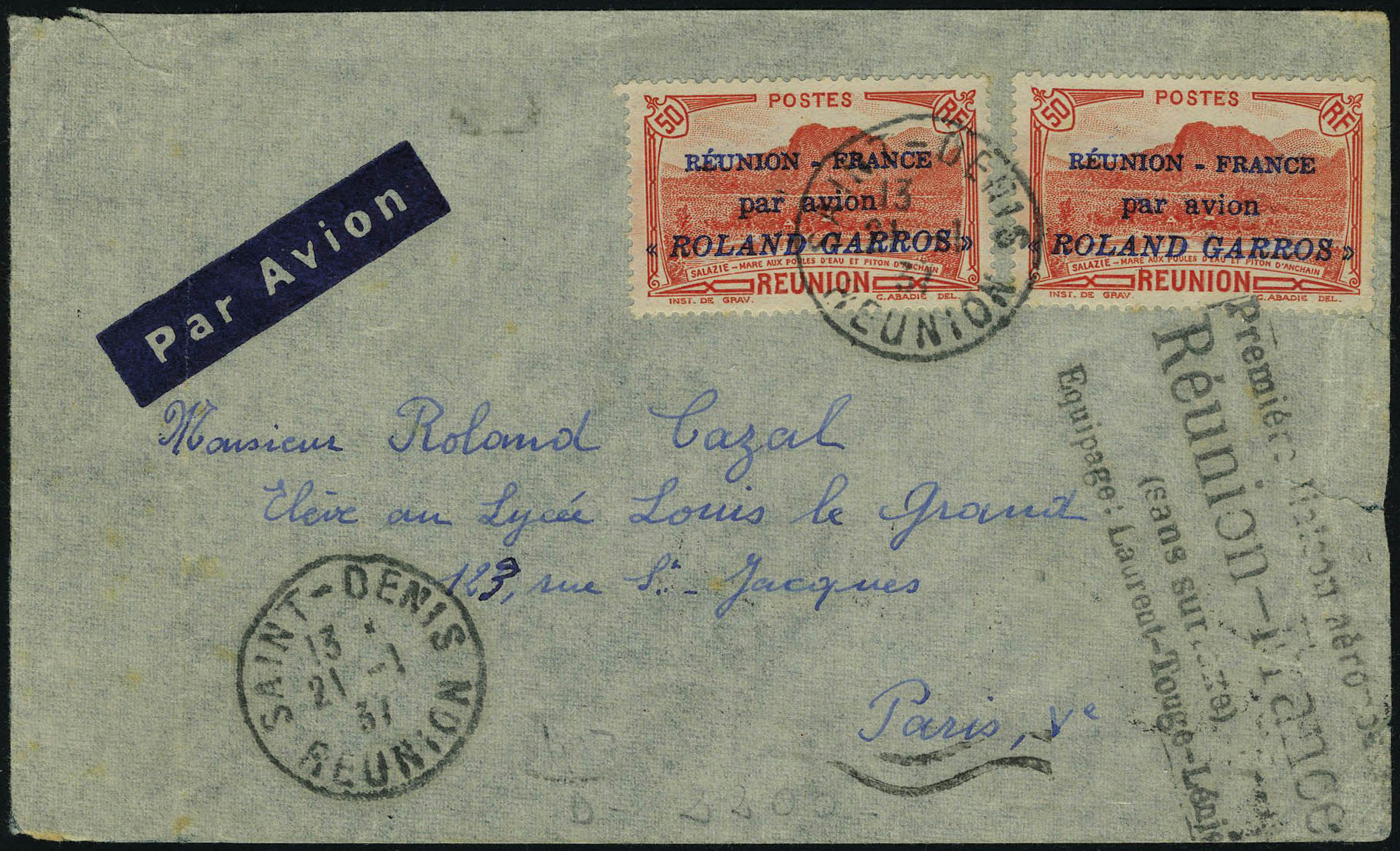 Lot 2530 - Reunión poste aerienne - Francois Feldman F.C.N.P François FELDMAN sale #122 Lot 2530 - Reunión poste aerienne - Francois Feldman F.C.N.P François FELDMAN sale #122