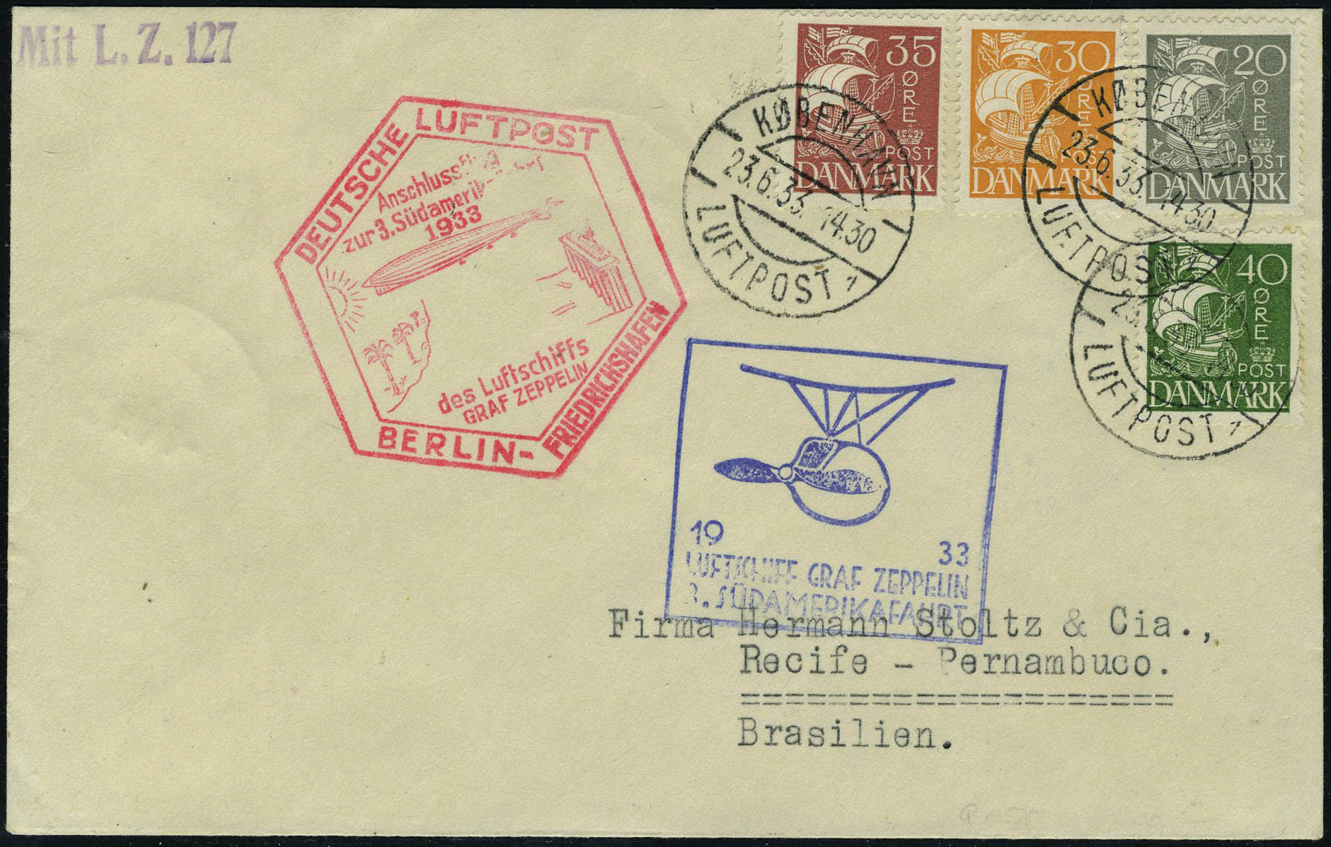 Lot 2921 - danemark poste aerienne -  Francois Feldman F.C.N.P François FELDMAN sale #122