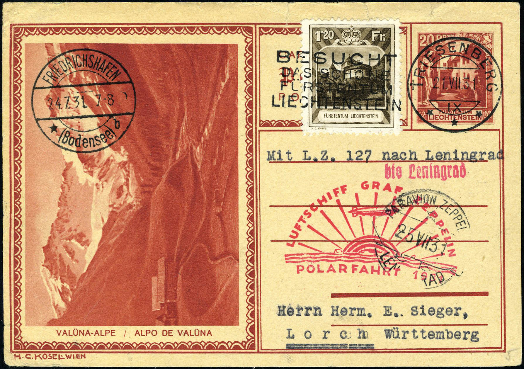 Lot 3047 - Liechtenstein poste aerienne -  Francois Feldman F.C.N.P François FELDMAN sale #122