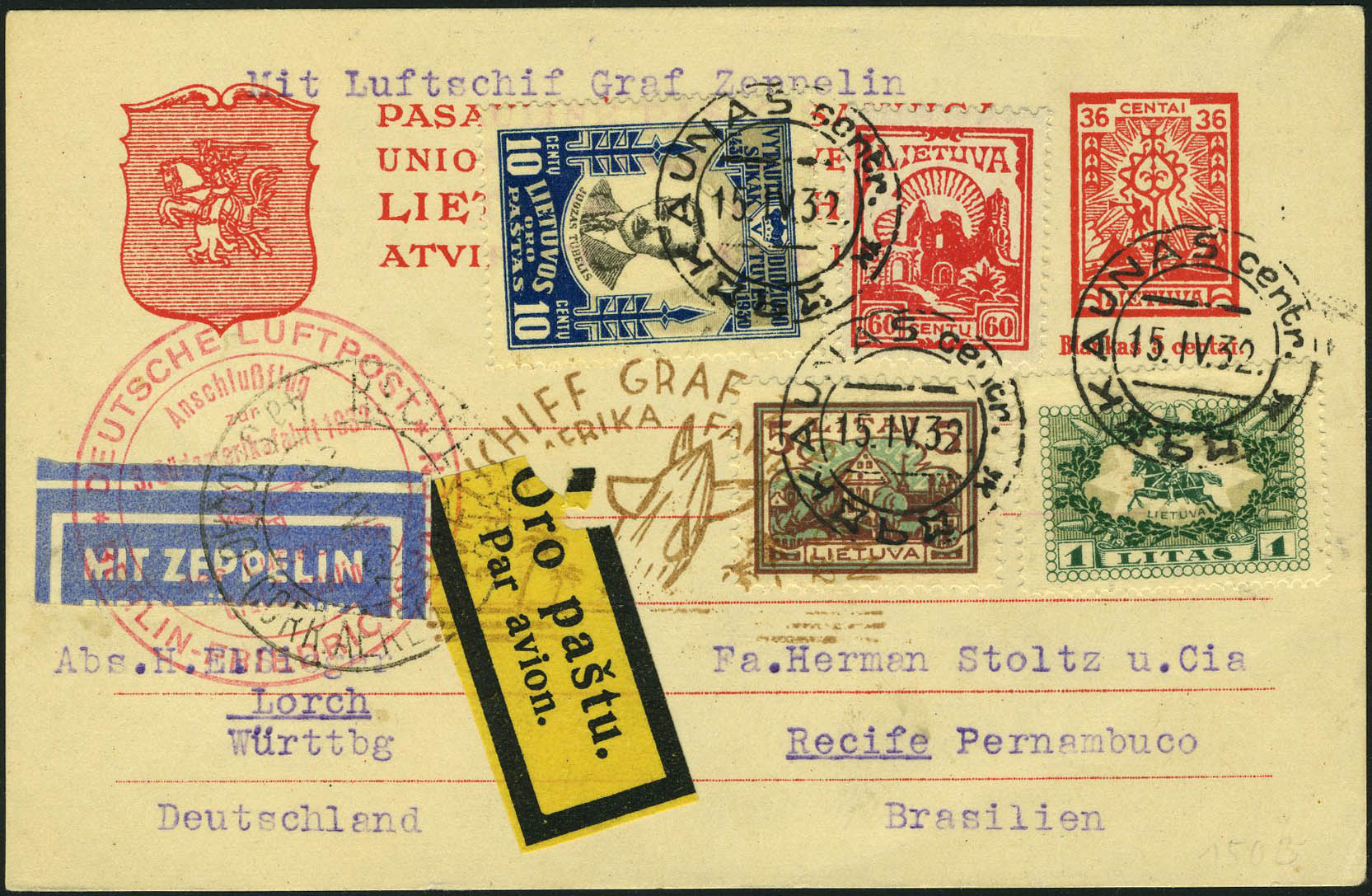 Lot 3053 - lituanie poste aerienne - Francois Feldman F.C.N.P François FELDMAN sale #122 Lot 3053 - lituanie poste aerienne - Francois Feldman F.C.N.P François FELDMAN sale #122