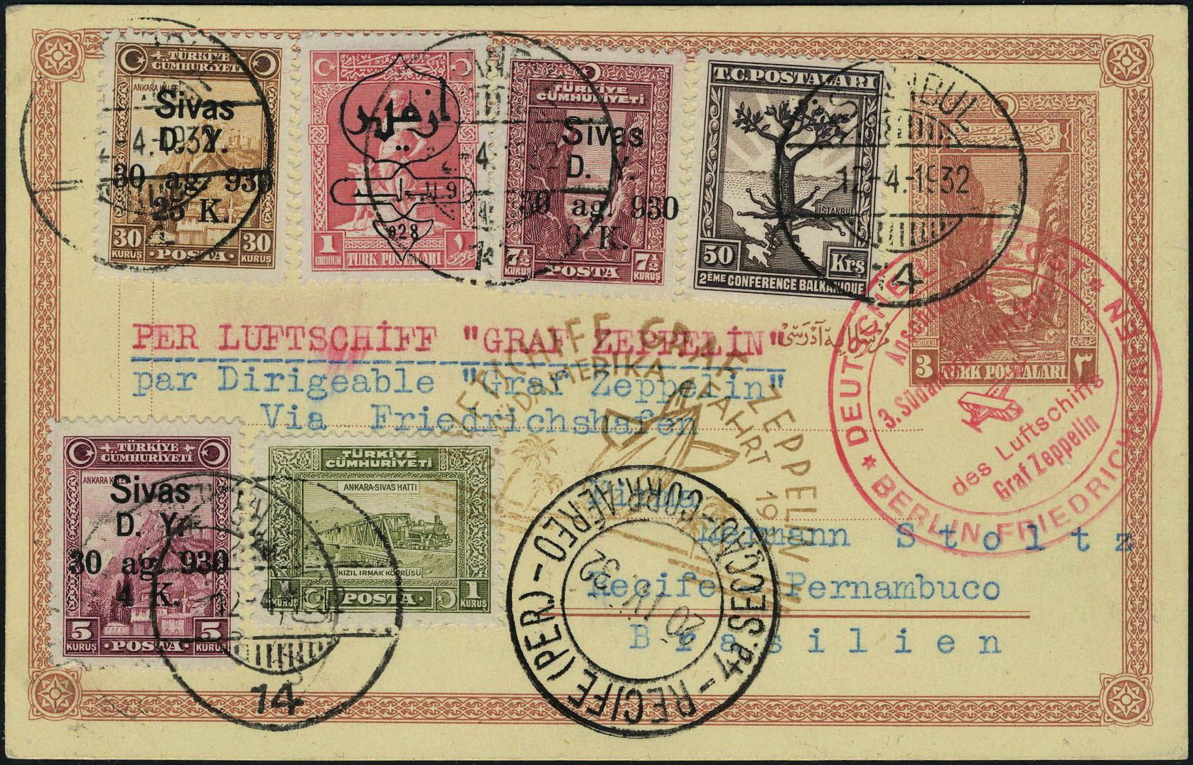 Lot 3167 - turquie poste aerienne -  Francois Feldman F.C.N.P François FELDMAN sale #122