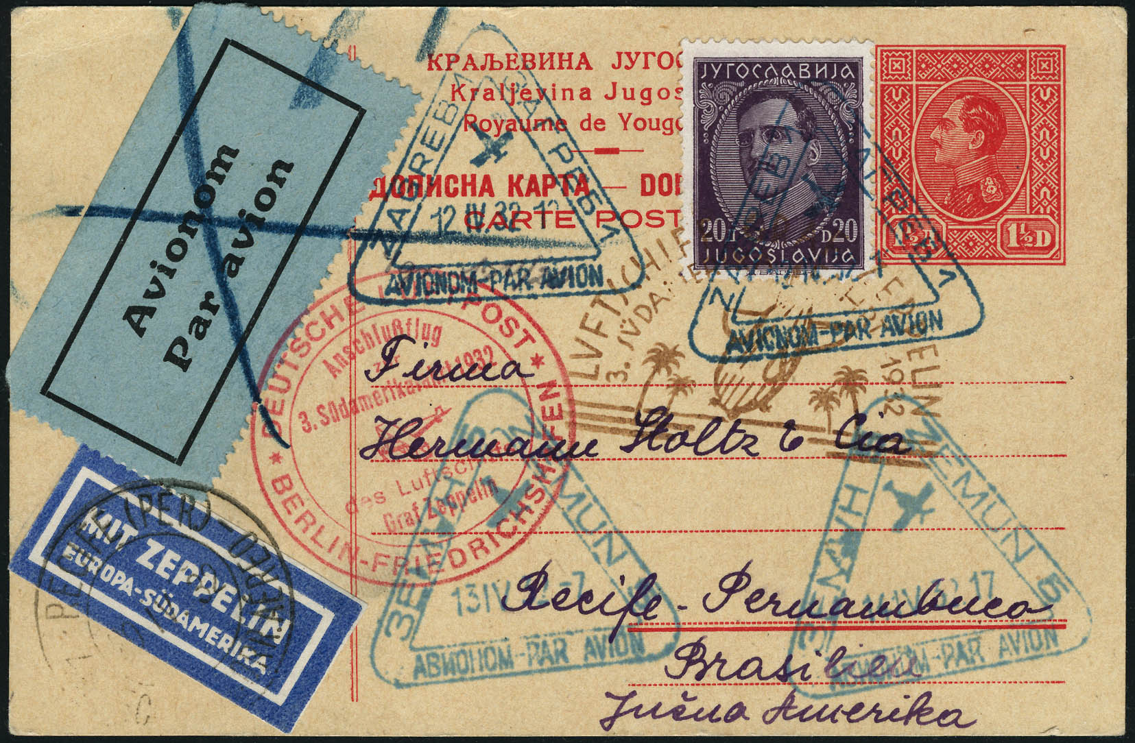 Lot 3186 - yougoslavie poste aerienne -  Francois Feldman F.C.N.P François FELDMAN sale #122